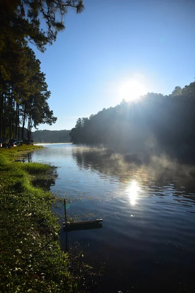 Piękny Krajobraz Rzeką Słoneczny Dzień — Zdjęcie stockowe