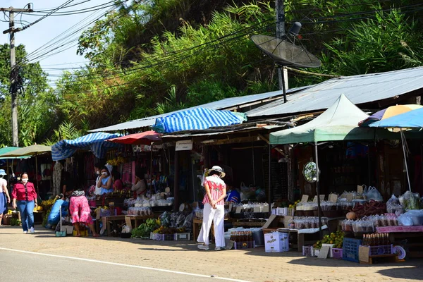 Market Asian Town Sunny Day — Stock Photo, Image