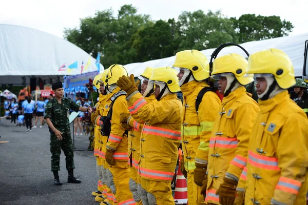 Group Male Firefighters Uniform — Stock Photo, Image