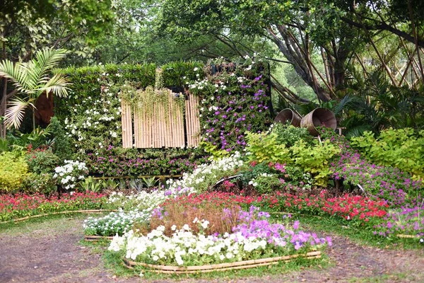 Lindas Flores Jardim Dia Ensolarado — Fotografia de Stock