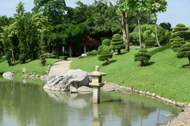 Güneşli bir günde güzel bir park