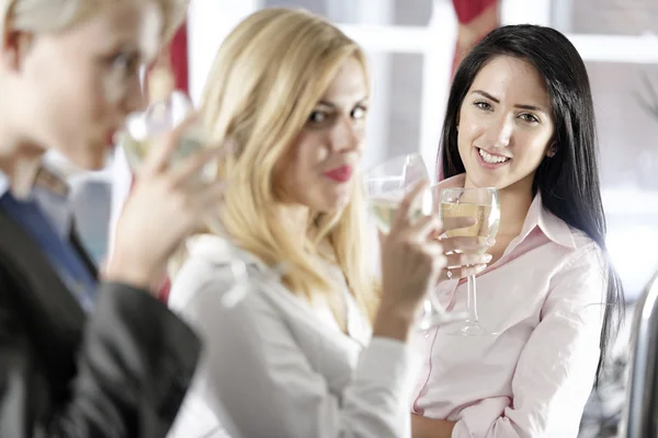 Mujeres disfrutando de una copa de vino — Foto de Stock