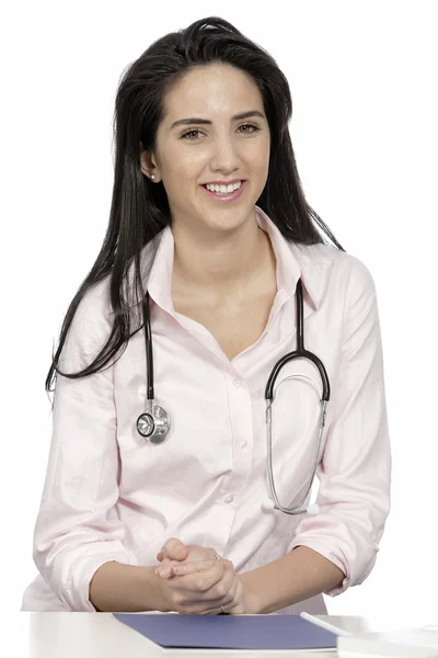 Helpful doctor at her desk — Stock Photo, Image