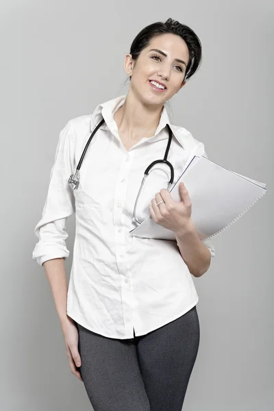 Woman doctor with stethoscope — Stock Photo, Image