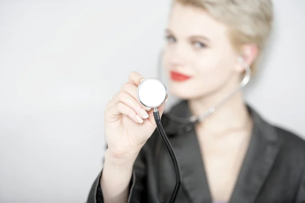 Female doctor in smart suit — Stok fotoğraf