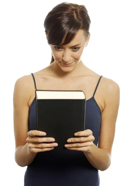 Kobieta posiadająca Księgę — Zdjęcie stockowe