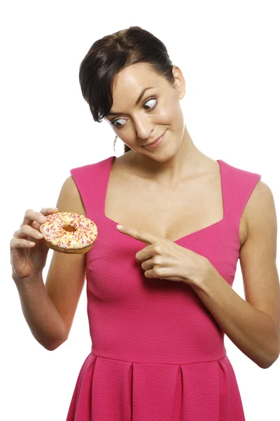 甜甜圈的女人 — 图库照片
