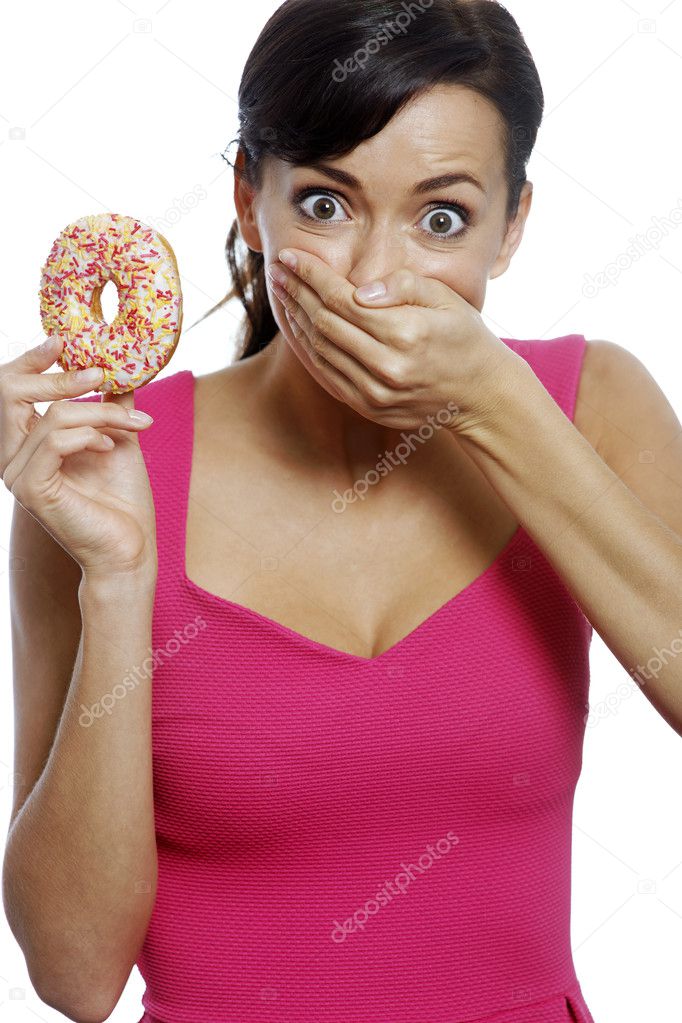 Woman with doughnut
