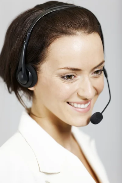 Woman with headset. — Stock Photo, Image