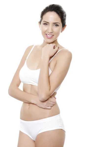 Woman in white underwear — Stock Photo, Image