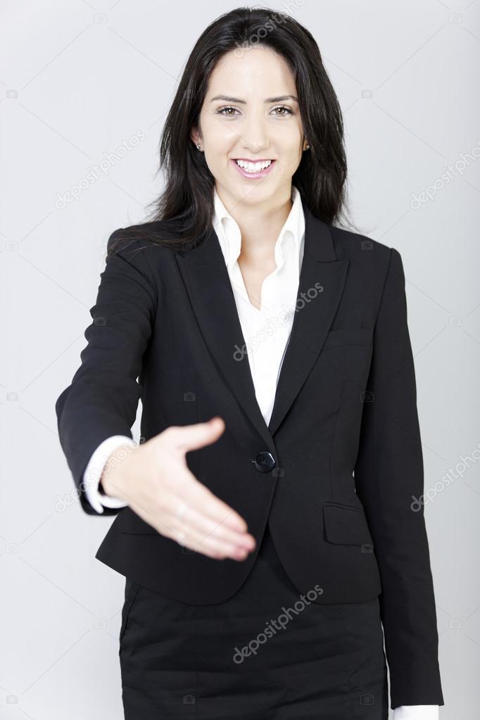 Business woman offering her hand