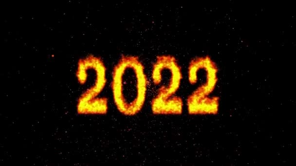 Mutlu Yıllar 2022 Dinamik Metin Parçacıklarla Video Animasyonu — Stok video