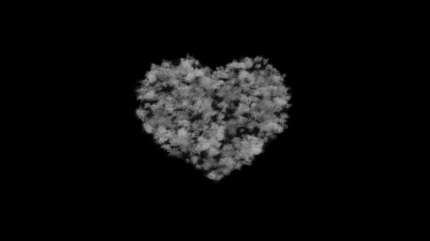 Καρδιά Σχήμα Αγάπη Φόντο Καπνού — Αρχείο Βίντεο