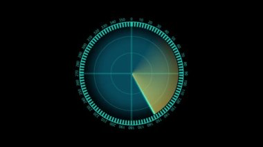 Hedefli askeri radar ekranı. Gelecekçi HUD arayüzü