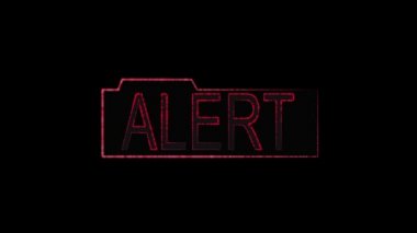 Siyah arkaplan üzerindeki kırmızı uyarı metnini uyar