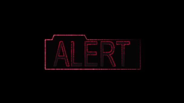 Alert Red Warning Message Text Black Background — Stock Video
