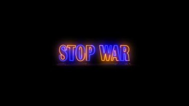 Soyut metin animasyonu STOP WAR, akut sosyal ve uluslararası sorunlar kavramı