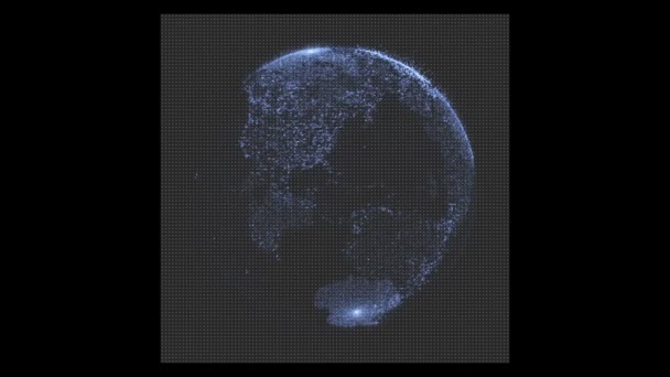 Structure Sphere Network Connection Lines Dots Isolated Black Background Futuristic — Vídeo de Stock