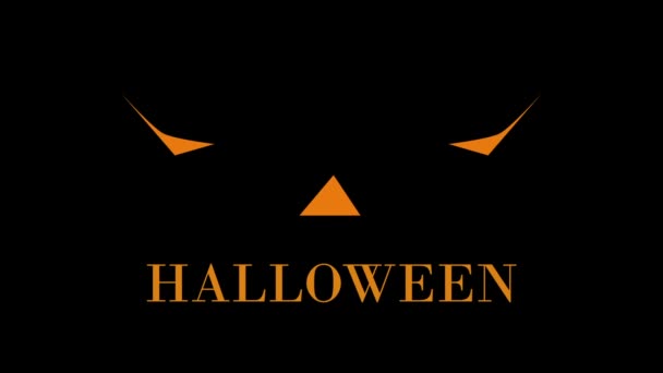 Анімація Свята Хеллоуїн Страшне Гарбузове Обличчя Вночі Текстом Темному Просторі — стокове відео