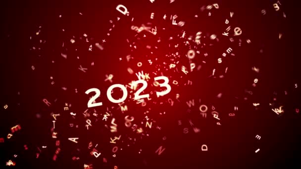 Felice Anno Nuovo 2023 Futuristico Video Astratto — Video Stock