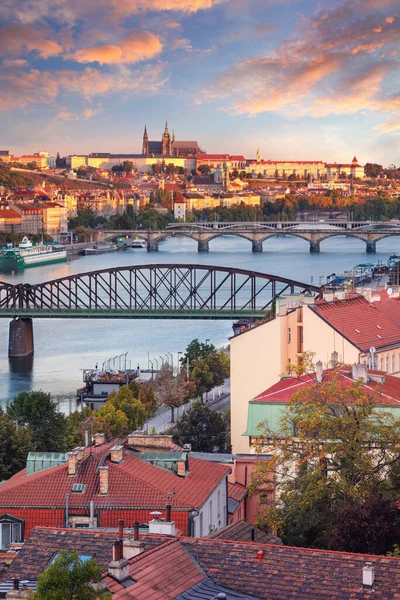 Praag Bij Zonsopgang Stadsgezicht Beeld Van Praag Hoofdstad Van Tsjechië Stockfoto