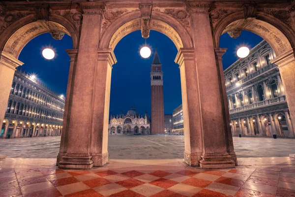 Venetië Italië Stadsgezicht Beeld Van San Marcoplein Venetië Italië Bij — Stockfoto