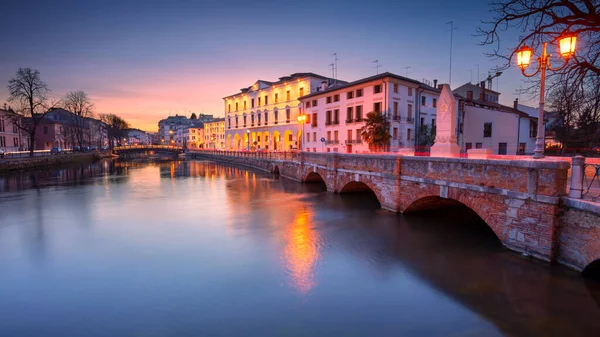 Treviso Olaszország Panorámás Városkép Trevisóról Olaszországról Padovai Egyetemről Tavaszi Naplementében — Stock Fotó