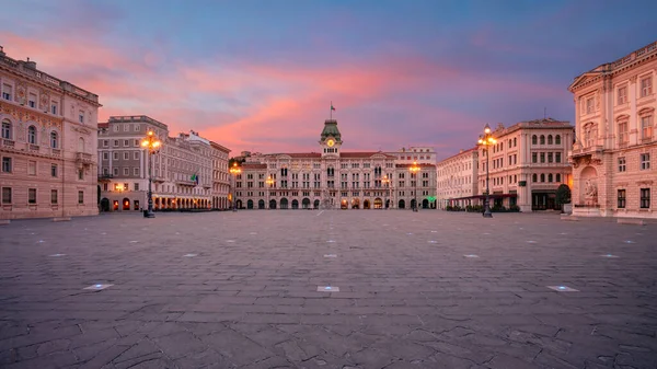 Trieste Italia Immagine Panoramica Del Centro Trieste Italia Con Piazza — Foto Stock