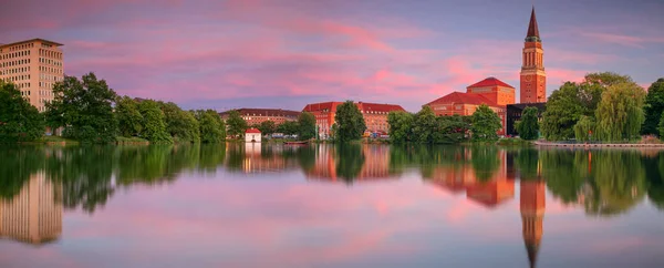 Kiel Németország Panorámás Városkép Kiel Belvárosáról Németországról Városházával Operaházával Kiskieli — Stock Fotó