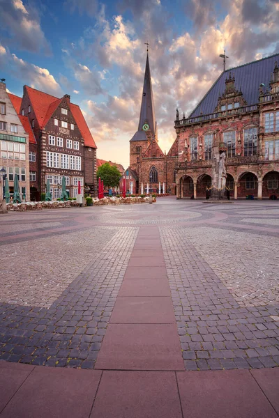 Bremen Alemanha Imagem Cityscape Cidade Hanseática Bremen Alemanha Com Histórica — Fotografia de Stock