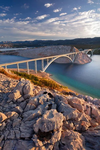 Krk Bridge Croatia Image Krk Bridge Which Connects Croatian Island — Stock Photo, Image