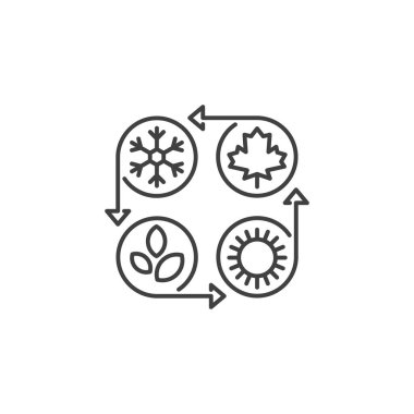 Dört mevsim rotasyon değiştirir. Vektör logo şablonu