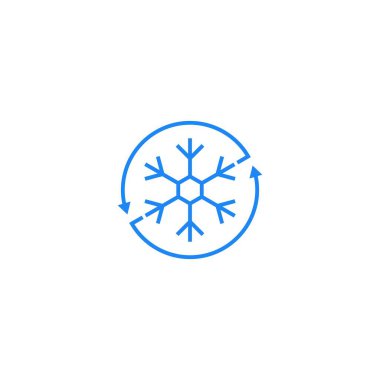 Snowflake with arrow rotation. Vector icon template