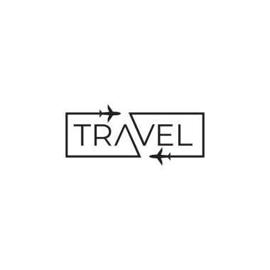 Travel, airplane flight. Vector logo icon template
