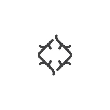 Soyut ağaç kökü ya da dal. Vektör logo şablonu