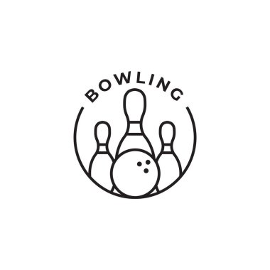 Bowling topu. Vektör simgesi logo şablonu