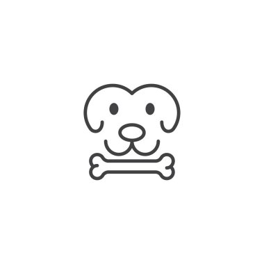 Kemikli köpek. Vektör simgesi şablonu