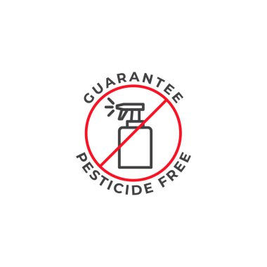 Pesticide free, guarantee label. Vector icon template