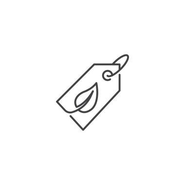 Eko dükkanı, yapraklı indirim, eczane şifalı ot dükkanı. Vektör ana hatları logo şablonu