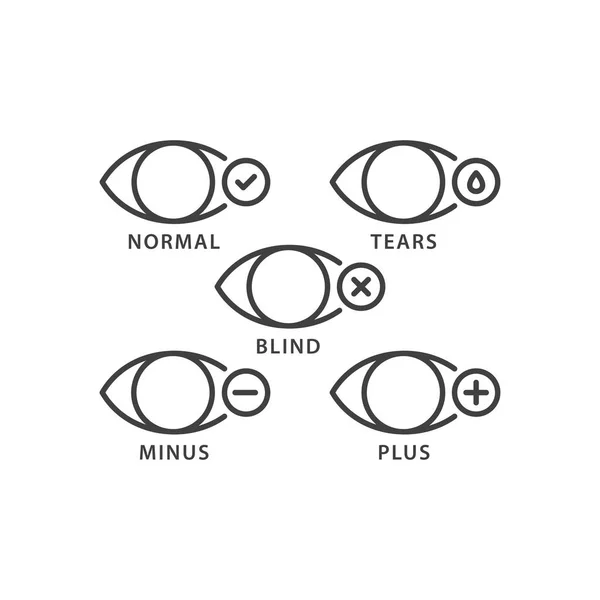 Tipo Dor Nos Olhos Olhos Doentes Modelo Ícone Vetorial — Vetor de Stock