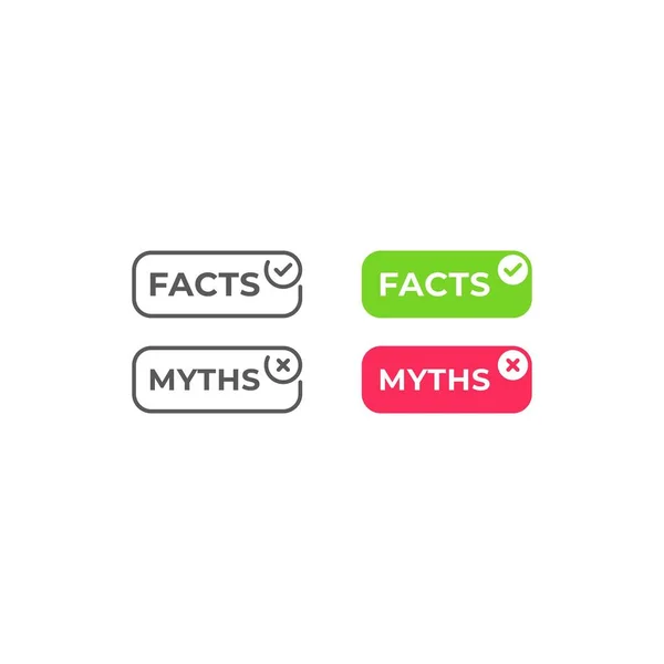 Fakta Mitos Templat Ikon Vektor - Stok Vektor