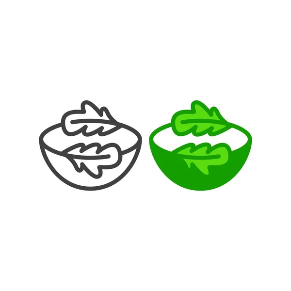 Salad Healthy Bowl Vector Logo Icon Template — Vector de stock