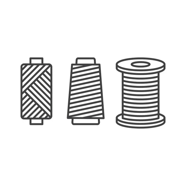 Set Sewing Thread Spool Vector Icon Template — Stok Vektör