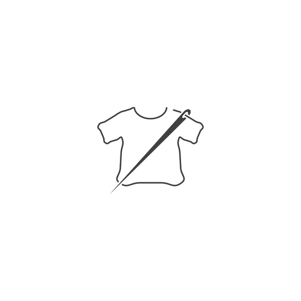 Tailor Shirt Needle Clothing Production Vector Logo Icon Template — Stok Vektör