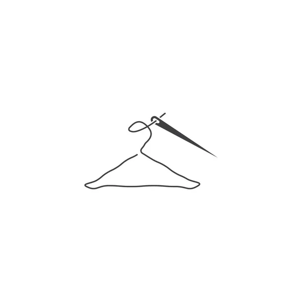 Tailor Hanger Needle Clothing Production Vector Logo Icon Template — Stock Vector