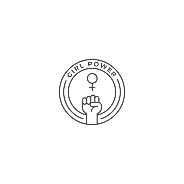 Girl Power Vector Icon Template — Stok Vektör