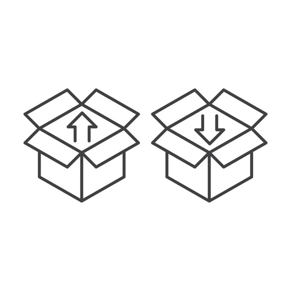 Öppen Låda Med Leverans Unboxing Affärer Eller Förpackning Vektor Ikon — Stock vektor