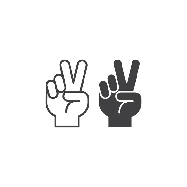 Peace Hand Sign Hand Gesture Vector Icon Template — Stok Vektör