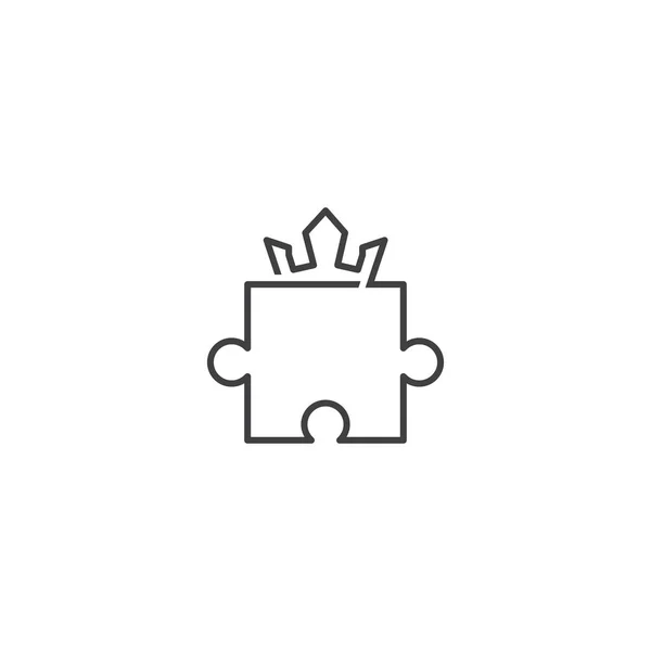 Puzzle King Crown Vector Logo Icon Template — Stok Vektör