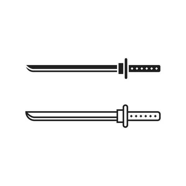 Katana Samurai Schwert Vorlage Für Vektorsymbole — Stockvektor